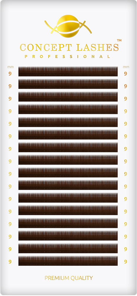 Ресницы коричневые C+ 0.10 9 мм