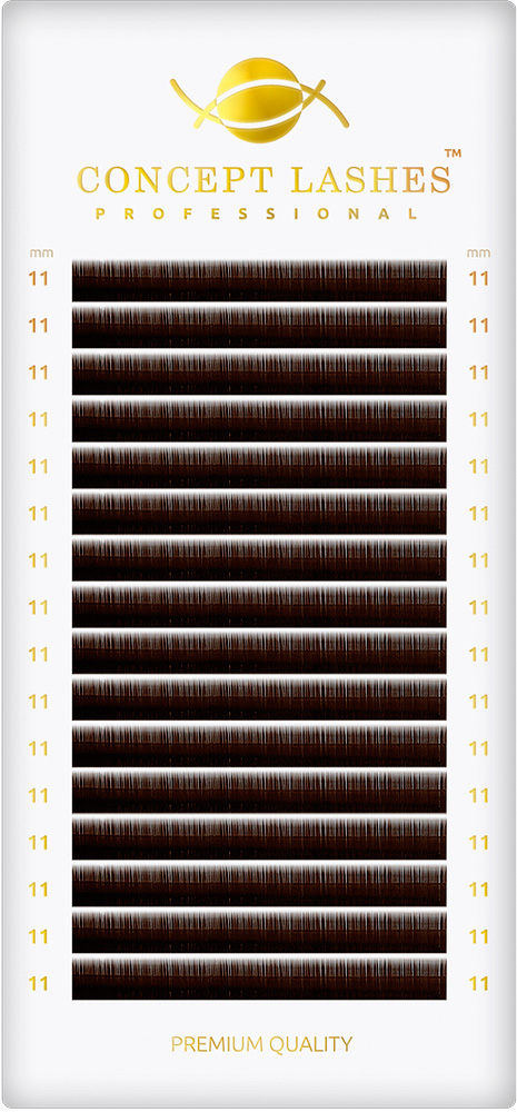 Ресницы тёмно-коричневые M 0.10 11 мм