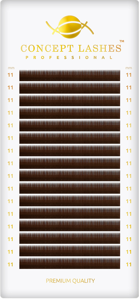 Ресницы коричневые C 0.10 11 мм