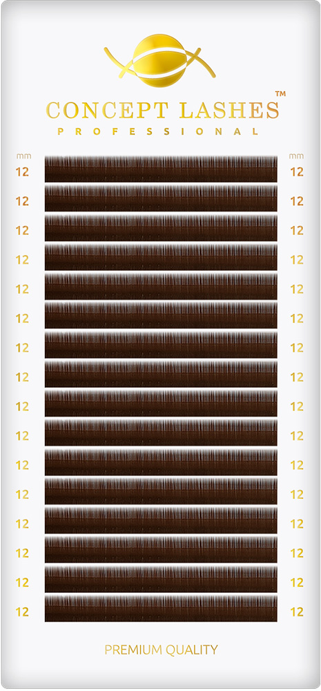 Ресницы коричневые C+ 0.07 12 мм