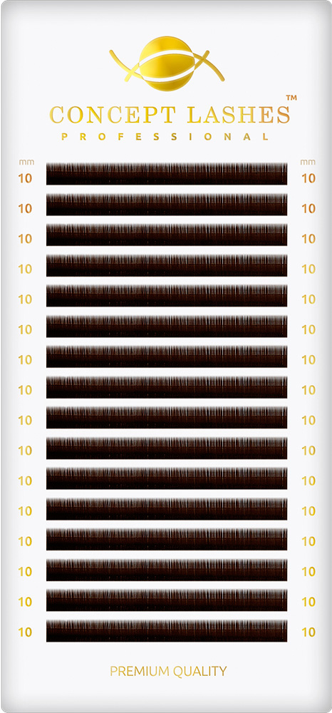 Ресницы тёмно-коричневые C 0.10 10 мм