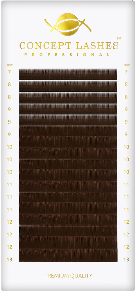 Ресницы коричневые C+ 0.10 7-13 мм