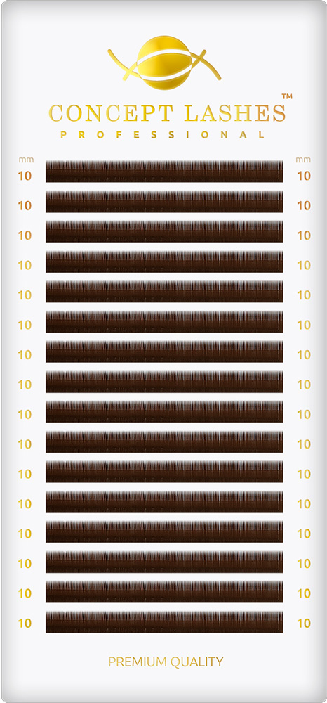 Ресницы коричневые C+ 0.10 10 мм