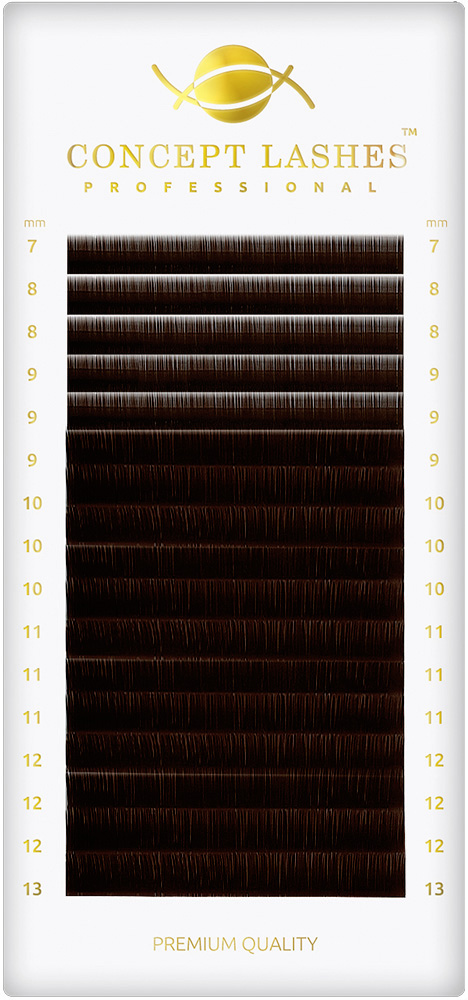 Ресницы тёмно-коричневые C+ 0.07 7-13 мм