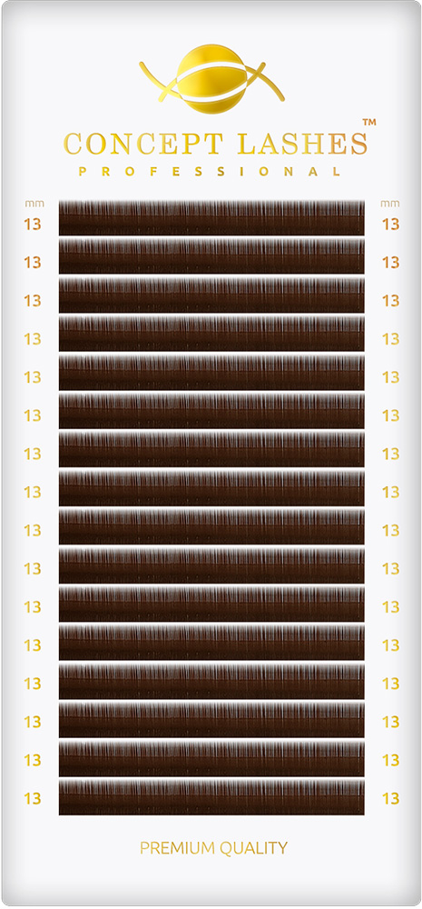 Ресницы коричневые C 0.10 13 мм