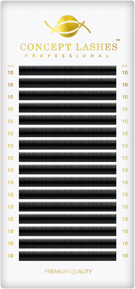 Ресницы чёрные C+ 0.10 10 мм